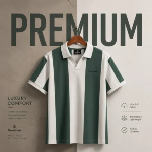 Stripe Polo - Green & White