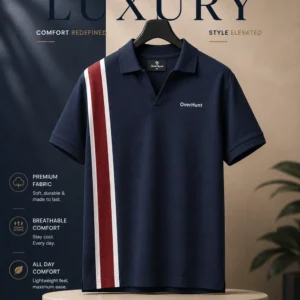 Norway Stripe Polo - Navy & Red