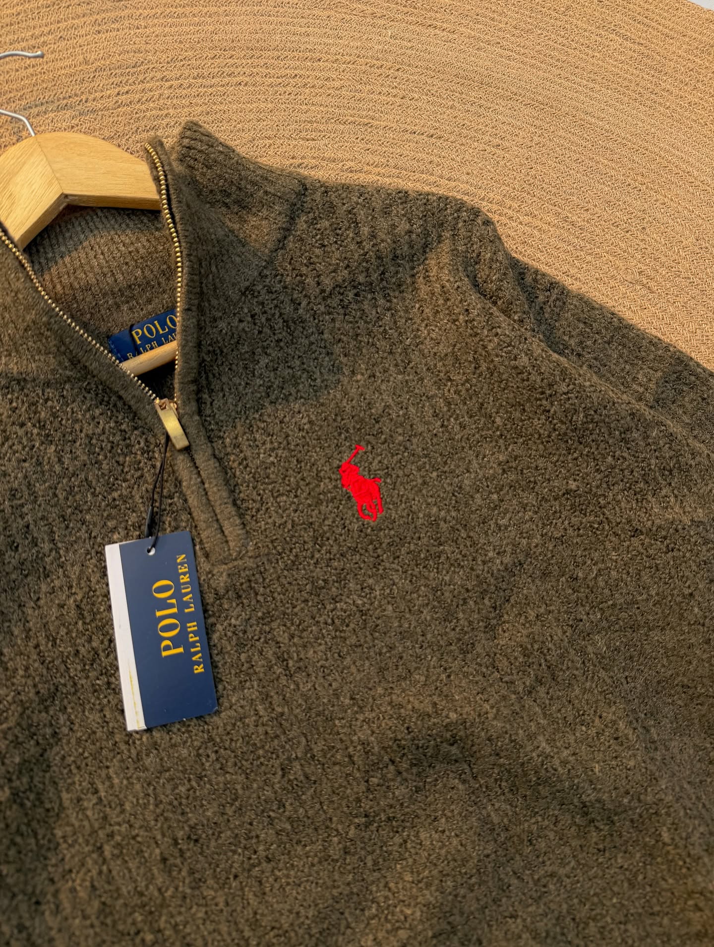 camor OLD MONEY HALF-ZIP CASHMERE SWEATER olive