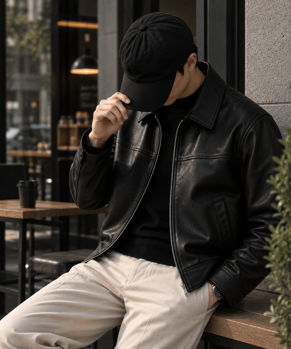 camor leather jecket black 3